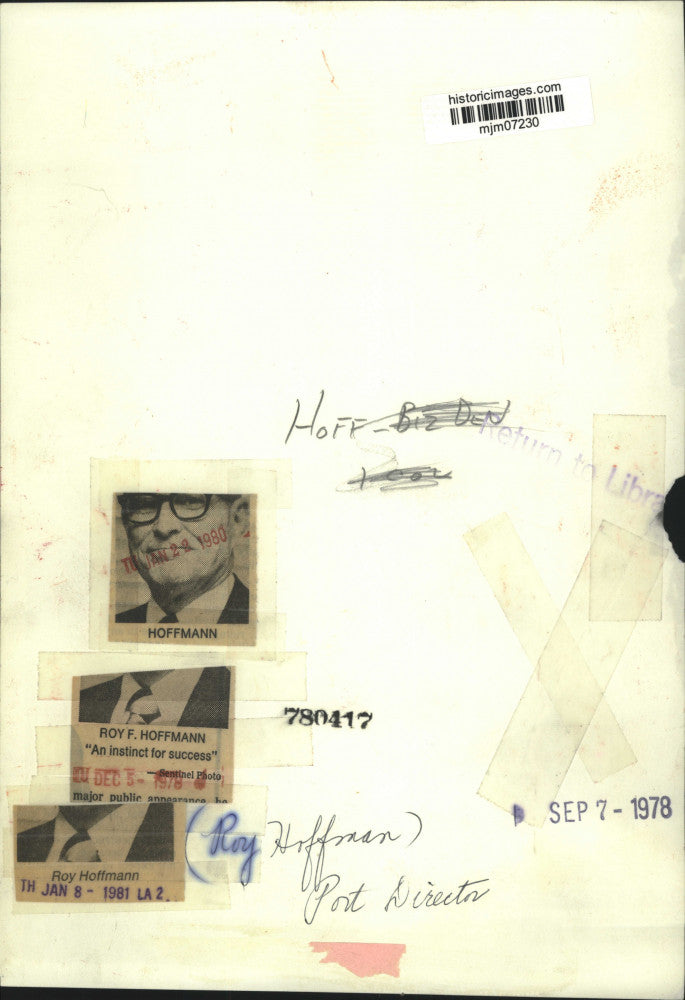 1978 Press Photo Roy Hoffman, Port Director - mjm07230