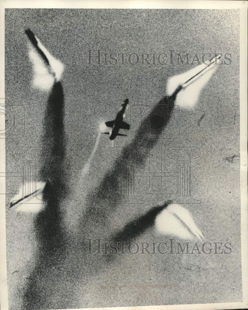 1953 Press Photo Guided Missile Firing Trials in England - mjm07265