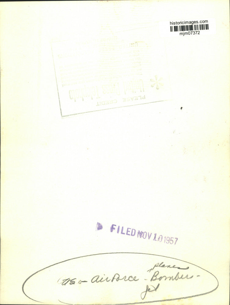 1957 Press Photo B-52 and B-58 Bombers, United States Air Force Planes