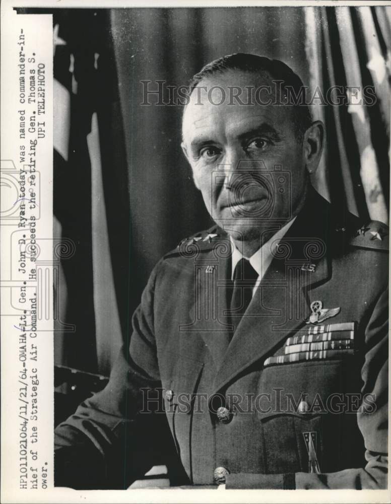 1964 Press Photo Lieutenant General John D. Ryan, Strategic Air Command