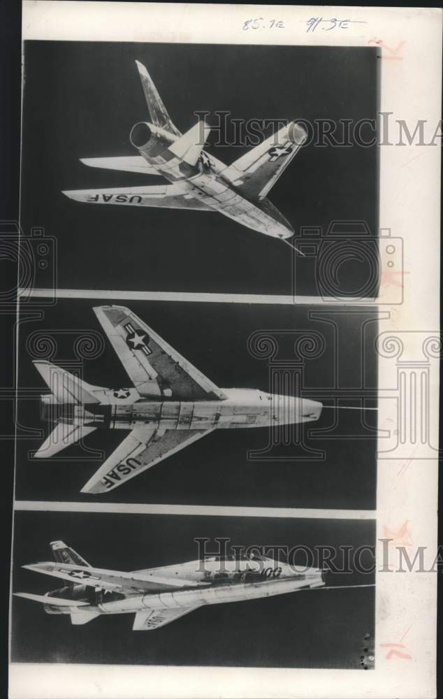 1953 Press Photo United States Air Force F-100 Super Sabre, Jet Fighter
