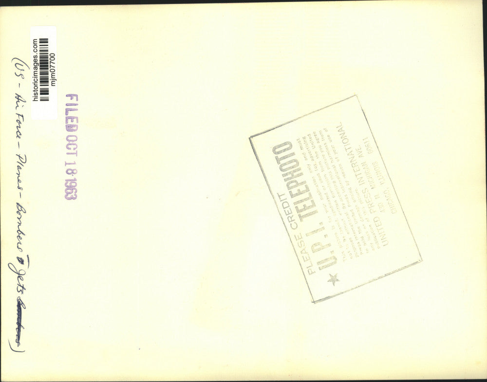 1963 Press Photo U.S. Air Force B-58 Bomber Jet Plane - mjm07700