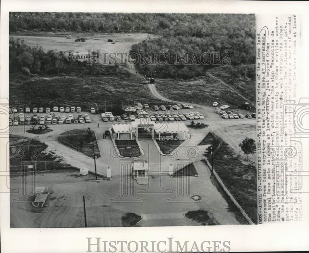 1962 Press Photo Aerial view of Guantanamo Bay entrance from Cuban territory