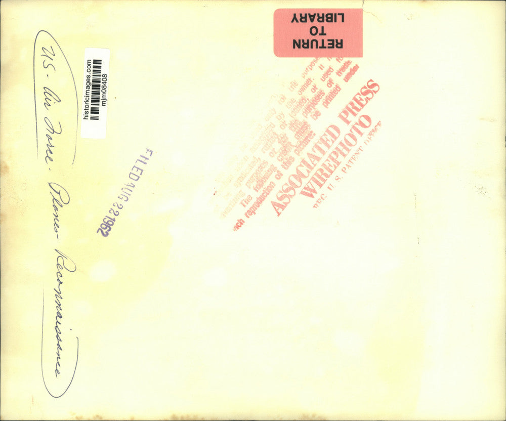 1962 Press Photo U.S. Air Force U2 reconnaissance plane, Oxfordshire, Britain