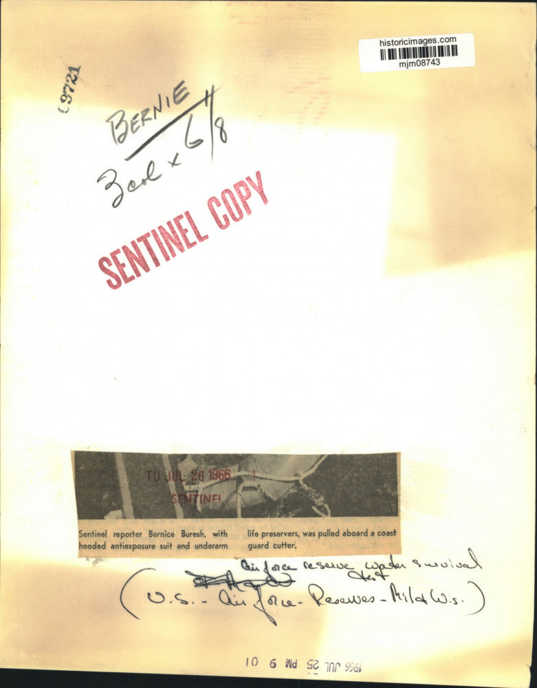 Load image into Gallery viewer, 1966 Press Photo Sentinel reporter is pulled onto coast guard cutter, Milwaukee
