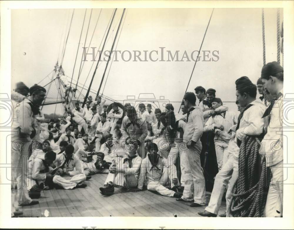 1894 Press Photo Naval cadets on practice cruise aboard the USS Monongahela