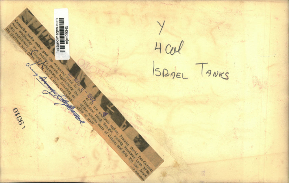 1962 Press Photo Military Parade pass reviewing stand of Officials in Tel Av