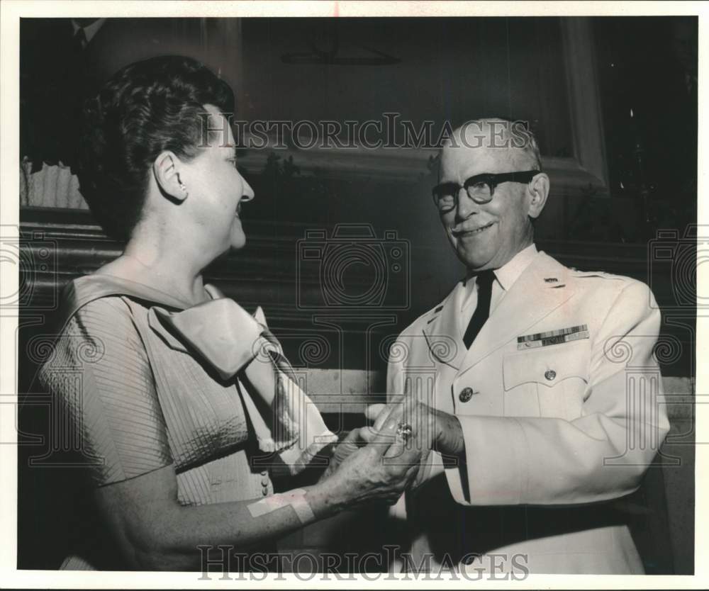 1960 Press Photo Roy Farrand and wife at St. Johns military academy, Wisconsin