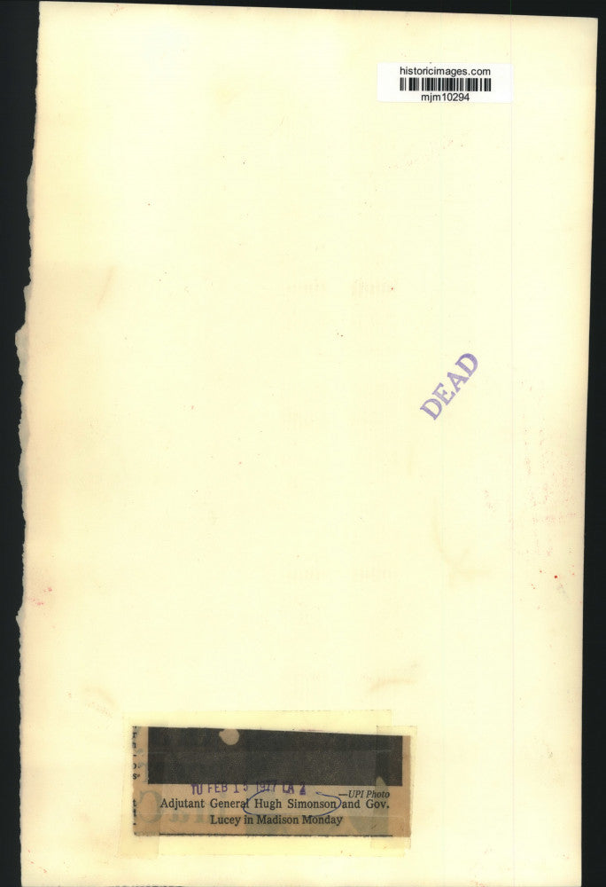 1977 Press Photo Adjunct Gen Hugh Simonson and Gov Lucy in Madison, Wisconsin