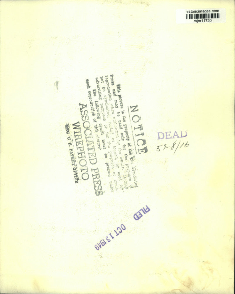 1949 Press Photo Fleet Admiral W.F. 'Bull' Halsey giving testimony in Washington