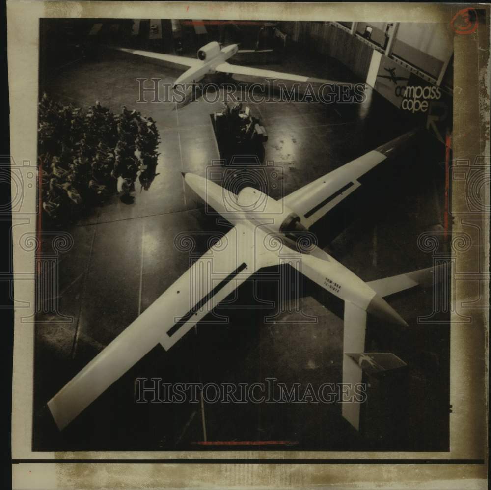 1974 Press Photo Prototype of US Air Force remote piloted plane in San Diego