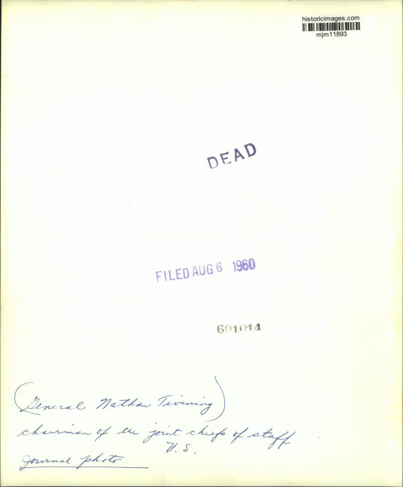 1960 Press Photo Portrait of General Nathan Twining, chairman of US joint chiefs