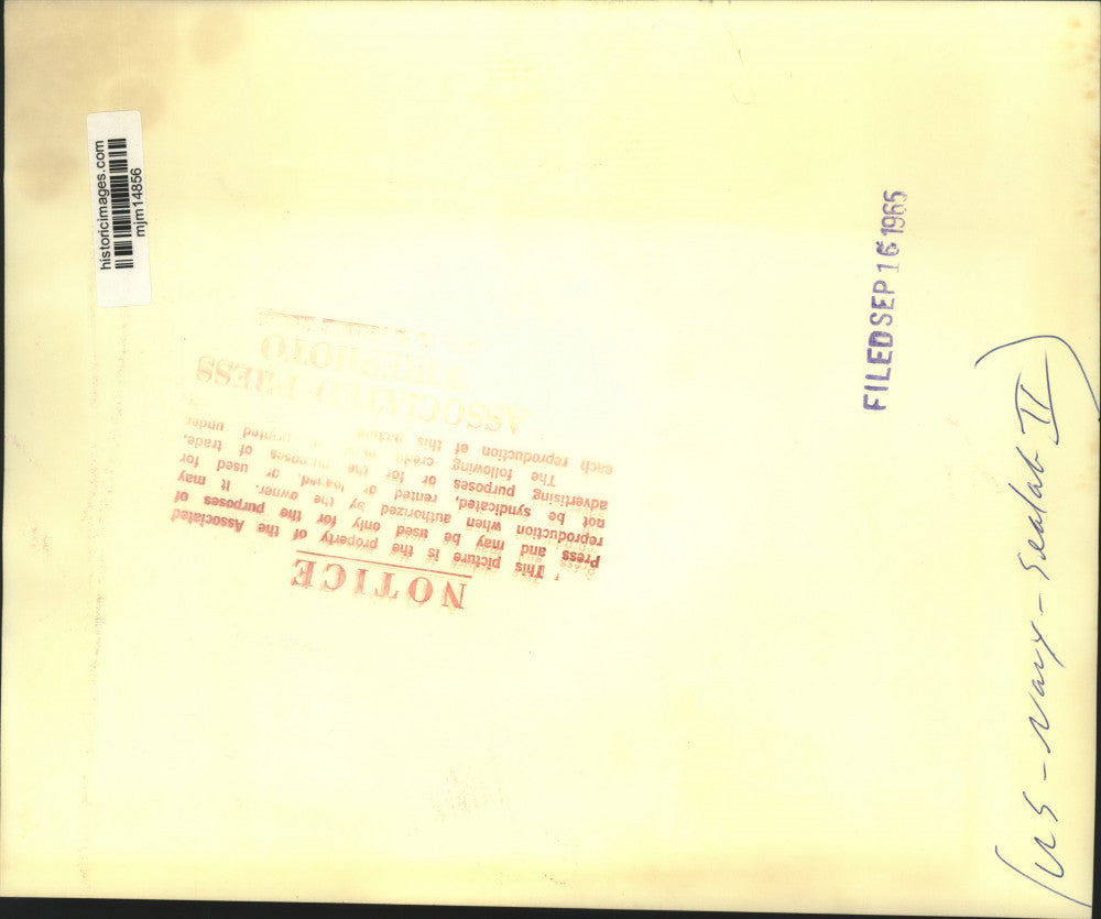 1965 Press Photo Fred Johler & Wilbur Eaton of Navy's Sealab II in California