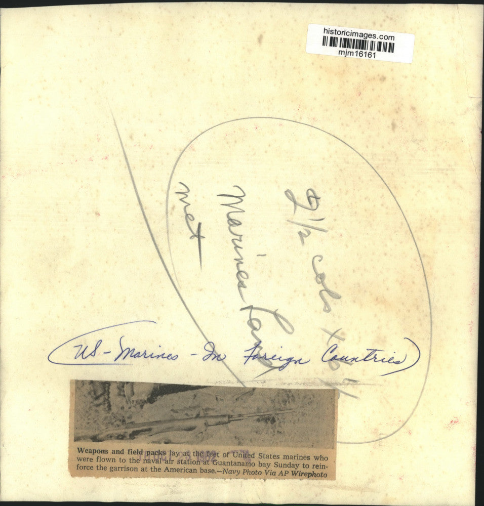 1962 Press Photo United States Marines arrive at Naval Station Guantanamo Bay