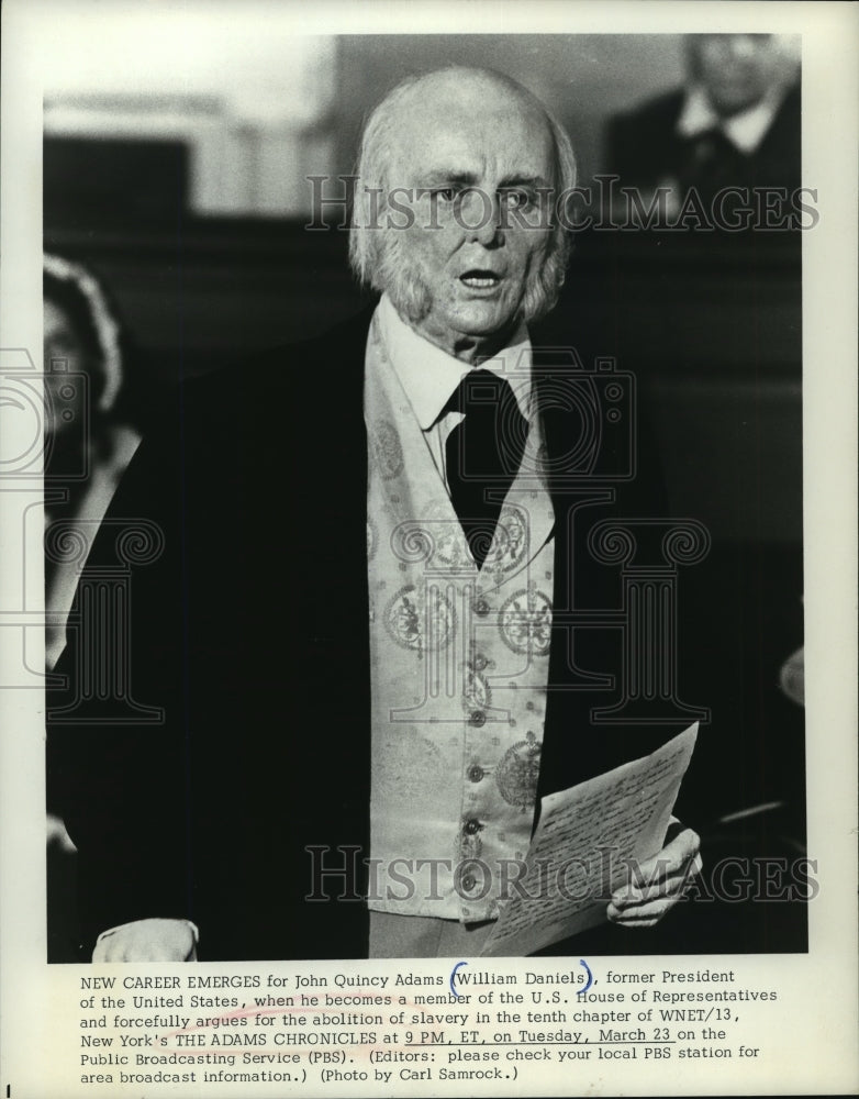 1976 Press Photo William Daniels as John Quincy Adams in The Adams Chronicles- Historic Images