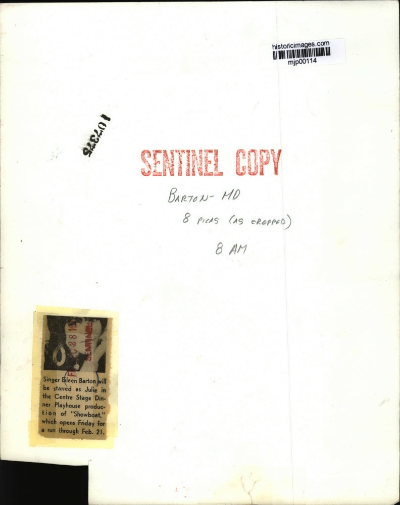 1971 Press Photo Singer Eileen Barton - mjp00114