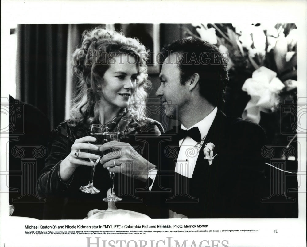 1993 Press Photo Michael Keaton and Nicole Kidman in My Life - mjp00682