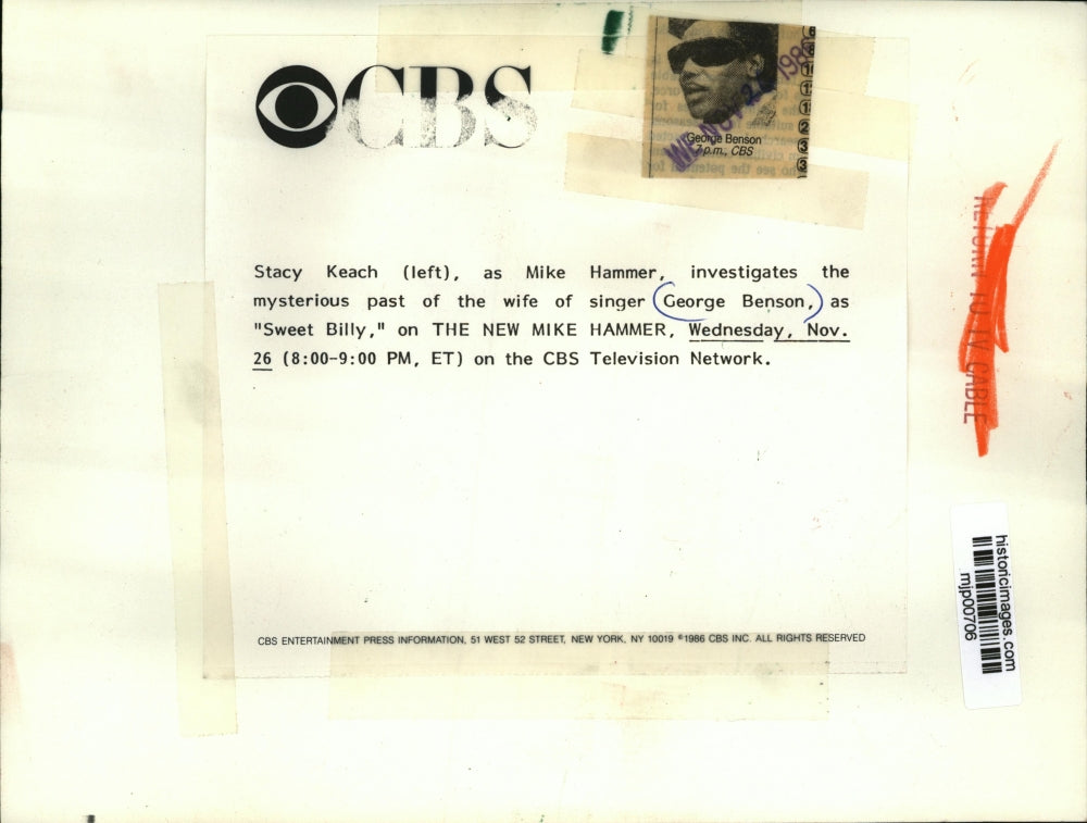 1986 Press Photo Stacy Keach & George Benson in Sweet Billy - mjp00706