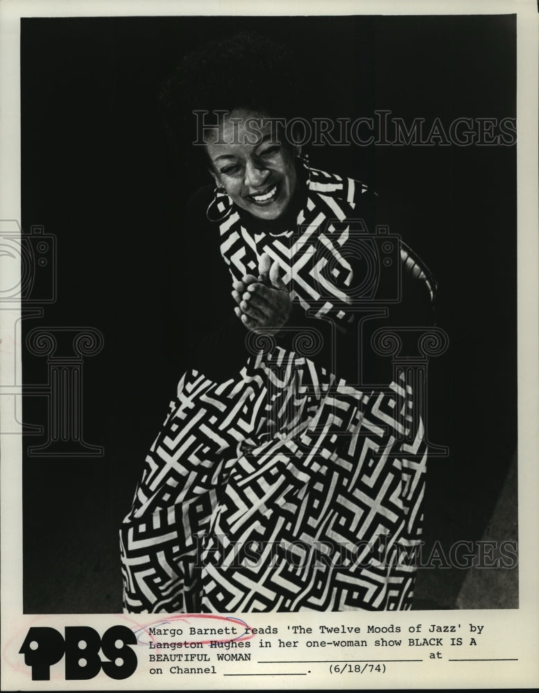 1974 Press Photo Margo Barnett on Black is A Beautiful Woman - mjp00852- Historic Images