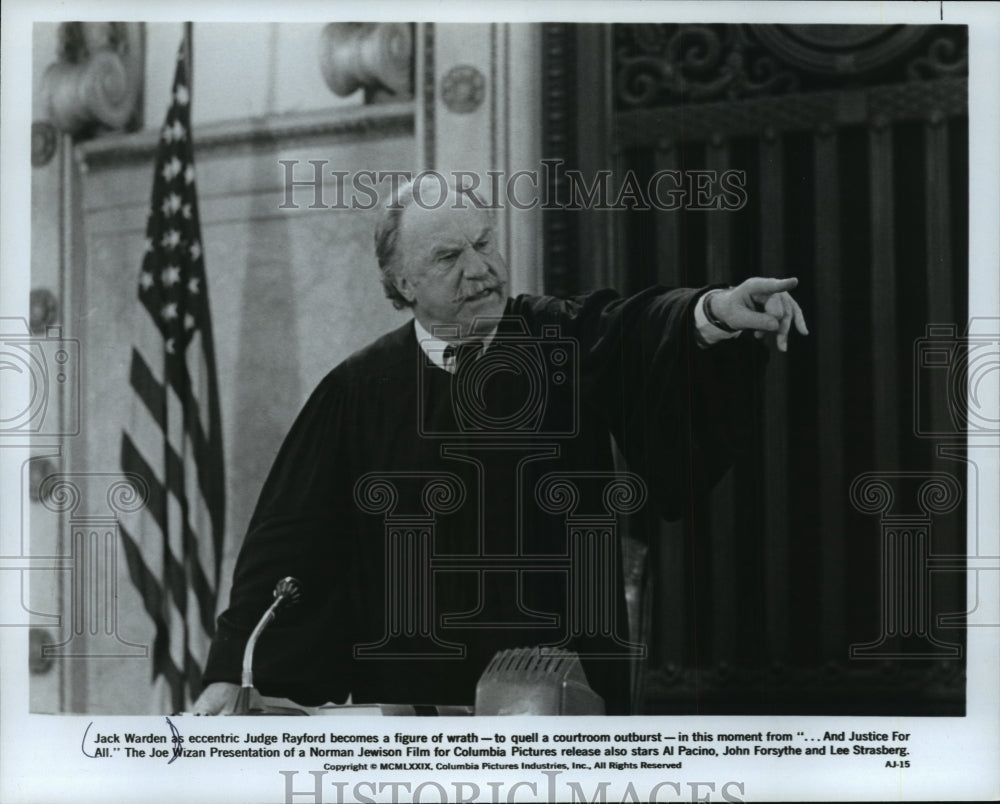 1980 Press Photo Jack Warden as Judge Rayford in &quot;...And Justice For All&quot;- Historic Images