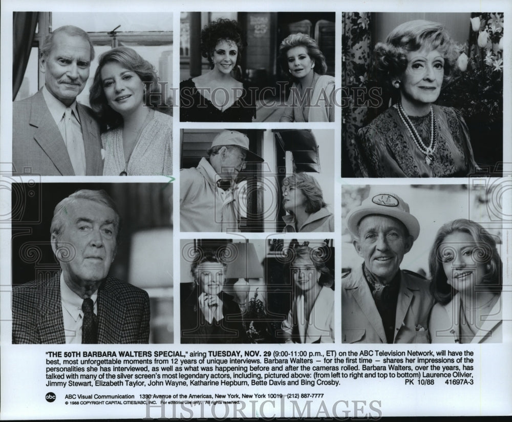 1988 Press Photo Barbara Walters in some unforgettable moments of her interviews- Historic Images