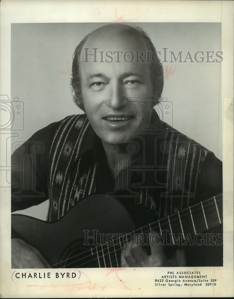1977 Press Photo Charlie Byrd, guitarist - mjp01946