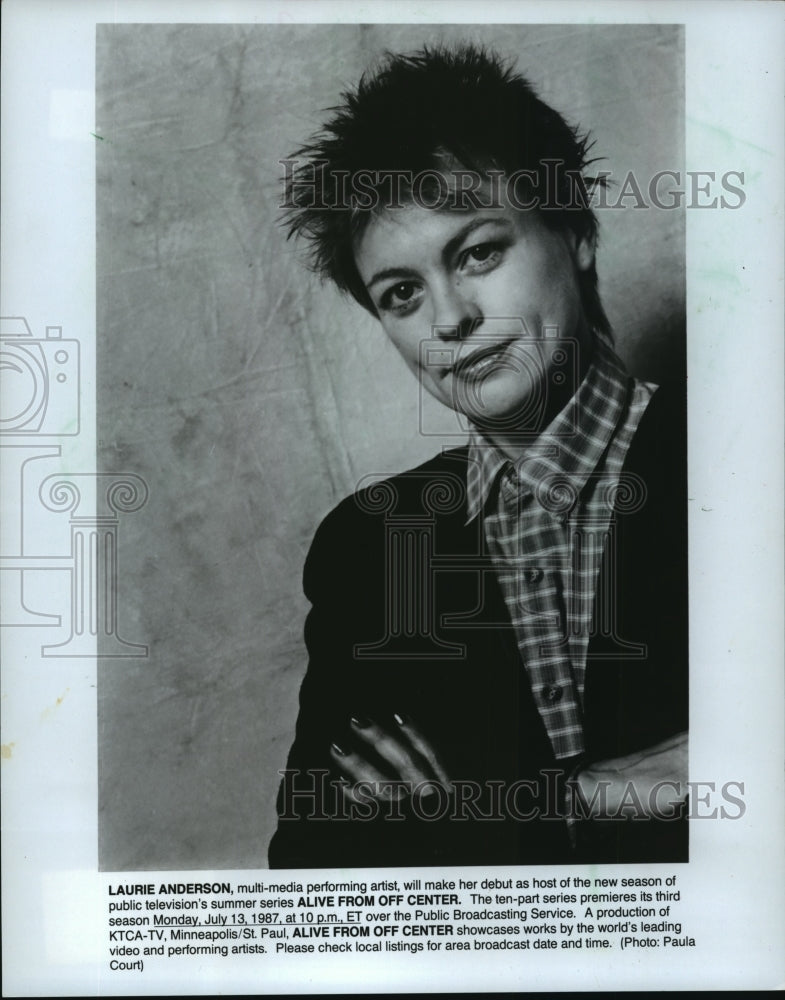 1987 Press Photo Laurie Anderson, multi-media performing artist - mjp02243- Historic Images