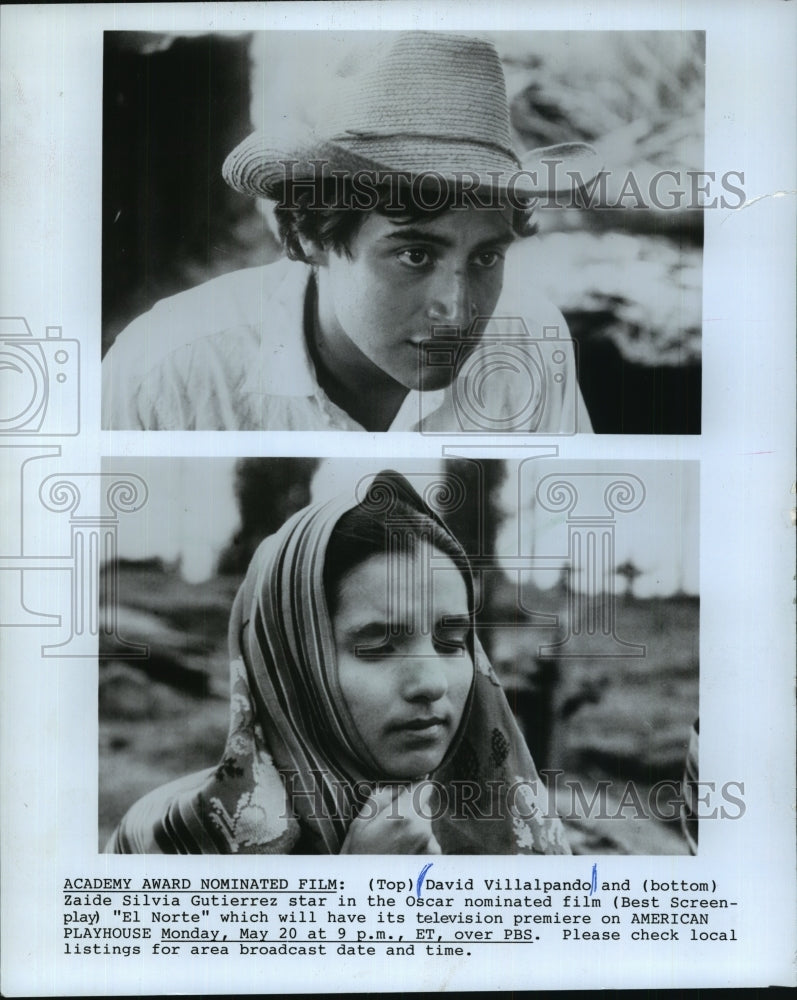 1985 Press Photo David Villalpando and Zaide Silvia Gutierrez in &quot;El Norte&quot;