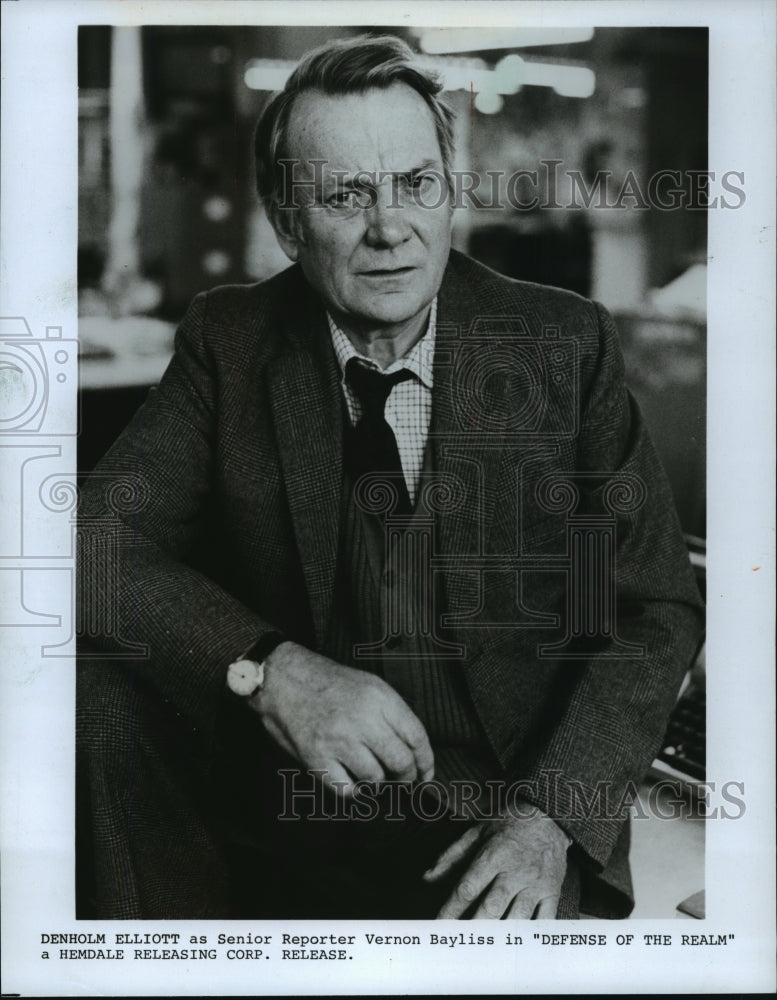 1987 Press Photo Denholm Elliot, Actor in Defense of the Realm - mjp02689