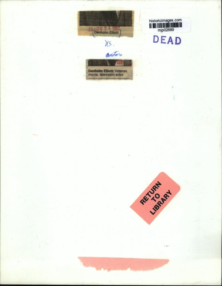 1987 Press Photo Denholm Elliot, Actor in Defense of the Realm - mjp02689