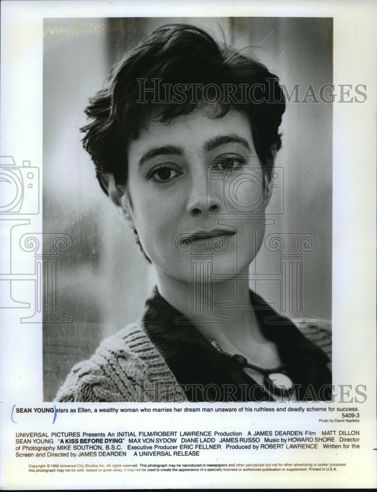 1991 Press Photo Sean Young stars as Ellen in &quot;A Kiss Before Dying&quot; - mjp02805- Historic Images