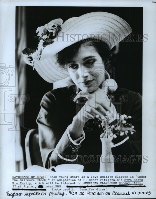1985 Press Photo Sean Young in "Under The Biltmore Clock" - mjp02807- Historic Images