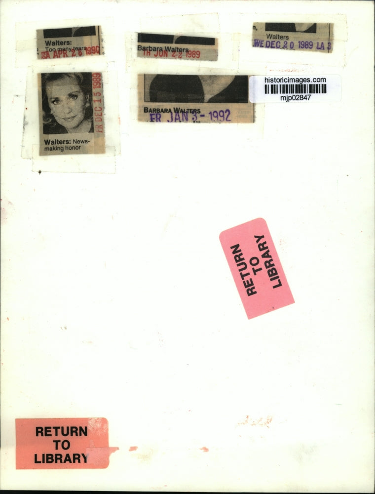 1989 Press Photo Barbara Walters, broadcaster - mjp02847