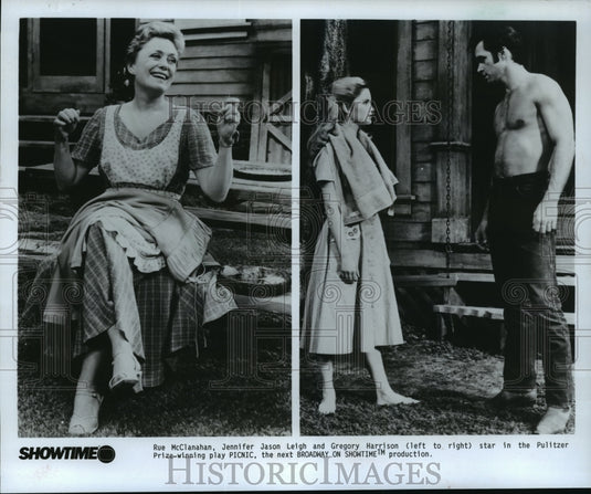 1986 Press Photo Rue McClanahan, Jennifer Jason Leigh and Gregory Harrison- Historic Images