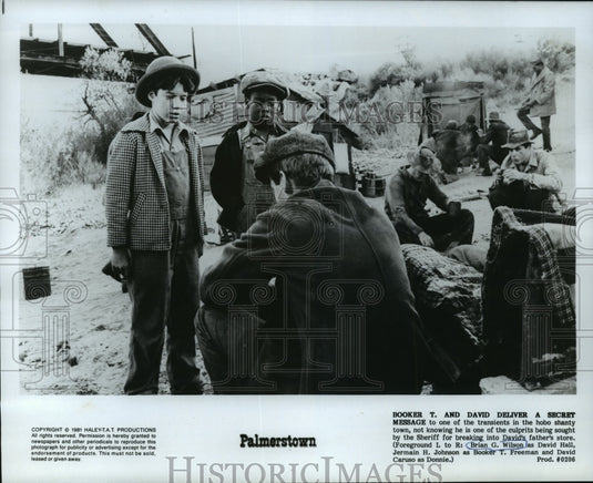 1981 Press Photo Brian Wilson, Jermain Johnson and David Caruso in "Palmerstown"- Historic Images