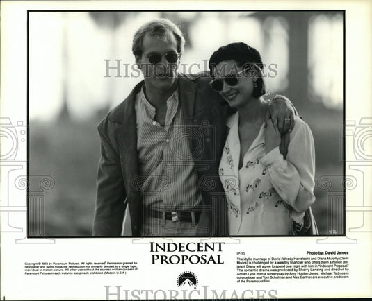 1993 Press Photo Woody Harrelson and Demi Moore in "Indecent Proposal"- Historic Images