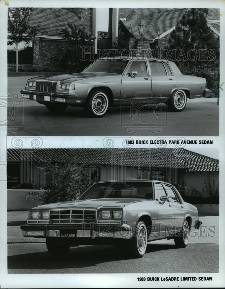 1983 Press Photo 1983 Buick Electra Park Avenue Sedan and LeSabre Limited Sedan