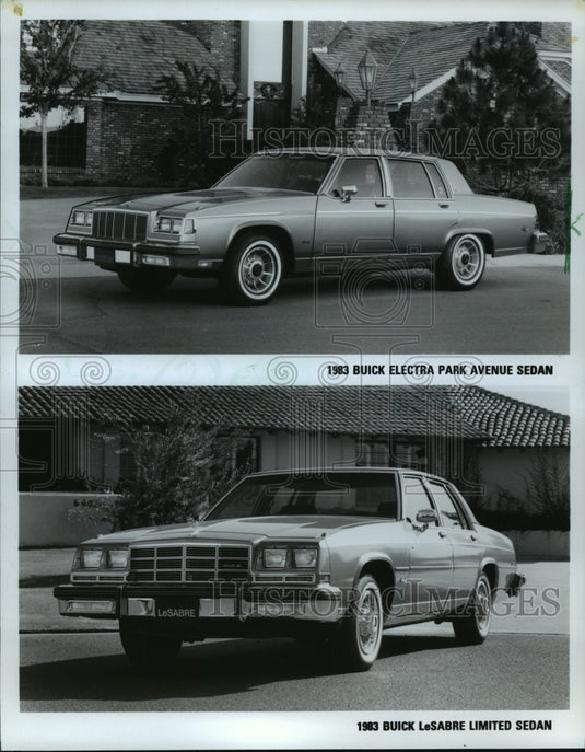 1983 Press Photo 1983 Buick Electra Park Avenue Sedan and LeSabre Limited Sedan
