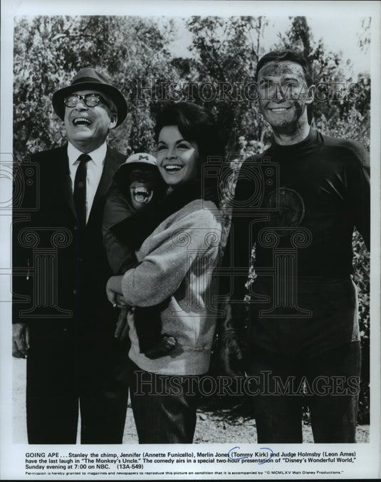 1980 Press Photo Annette Funicello, Tommy Kirk & Leon Ames on Disney - mjp03732- Historic Images