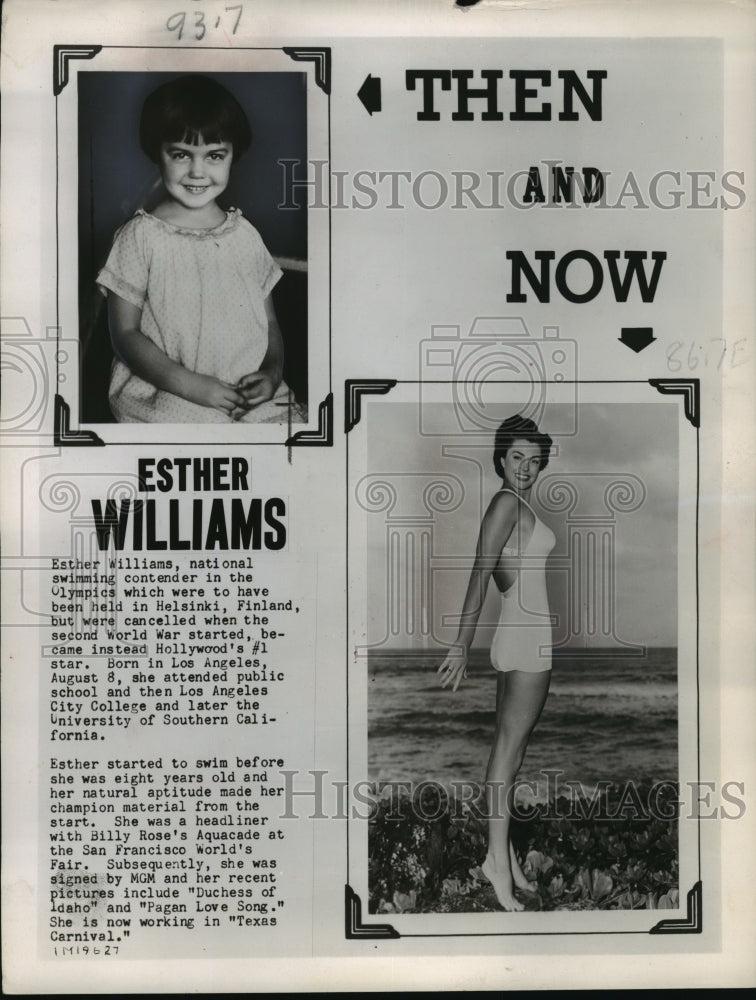 1951 Press Photo Esther Williams, national swimming contender in the Olympics- Historic Images