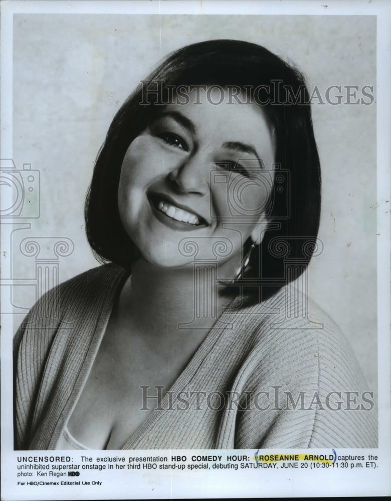 1993 Press Photo Roseanne on HBO Comedy Hour Roseanne Arnold - mjp04043- Historic Images