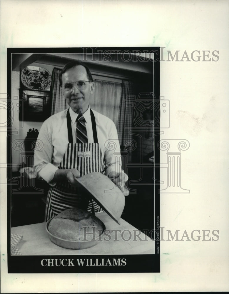 1986 Press Photo Chuck Williams, chairman of Williams-Sonoma Co. - mjp04078- Historic Images