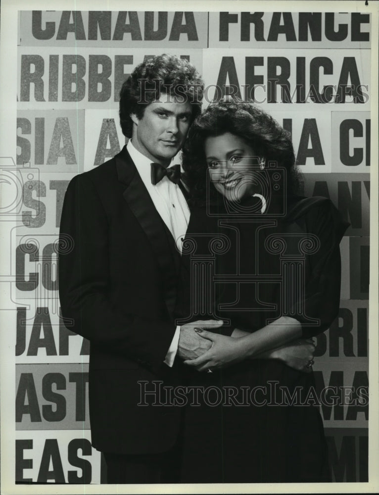 1985 Press Photo David Hasselhoff and Jayne Kennedy - mjp04095- Historic Images