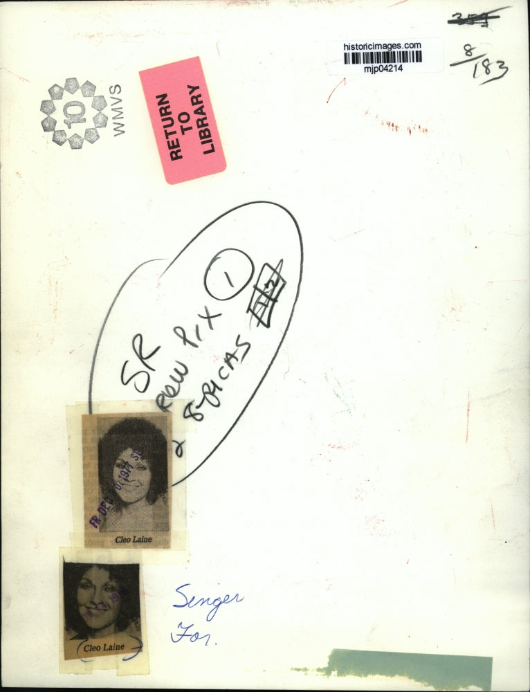 1977 Press Photo British singer Cleo Laine on In Performance at Wolf Trap.