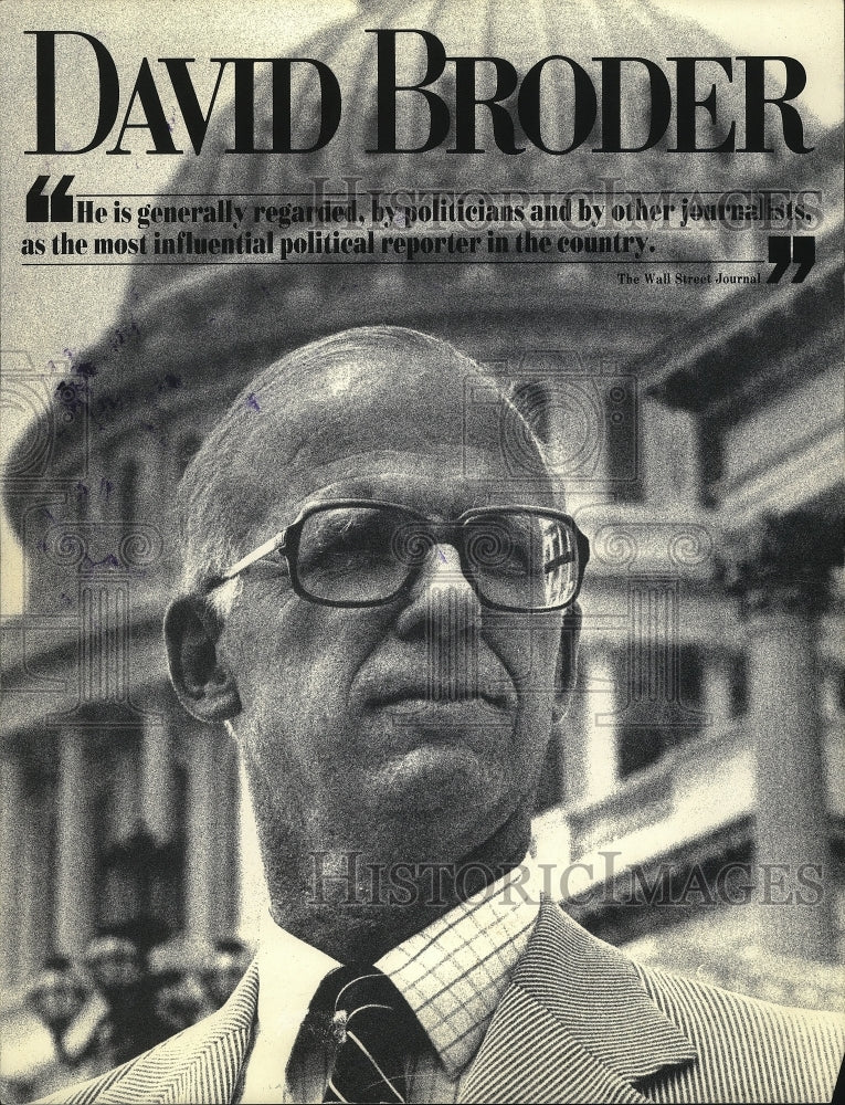 1988 Press Photo David Broder, columnist for The Washington Post Writers Group.- Historic Images