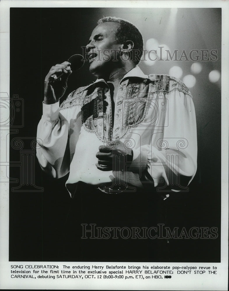 1985 Press Photo Harry Belafonte in Harry Belafonte: Don&#39;t Stop the Carnival.- Historic Images