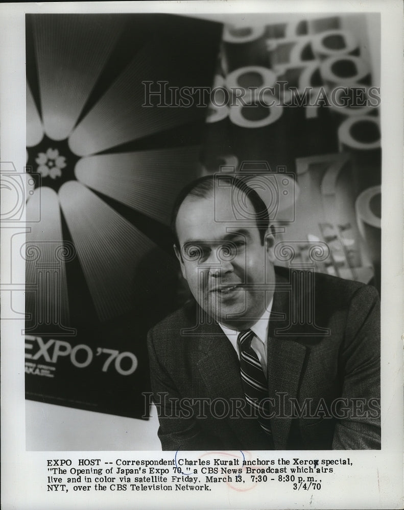 1970 Press Photo Charles Kuralt anchors The Opening of Japan&#39;s Expo 70.- Historic Images