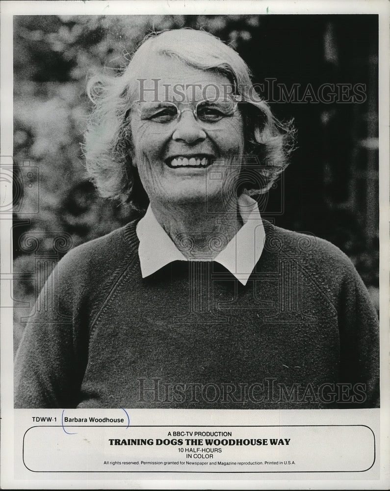 1981 Press Photo Barbara Woodhouse hosts Training Dogs the Woodhouse Way.- Historic Images