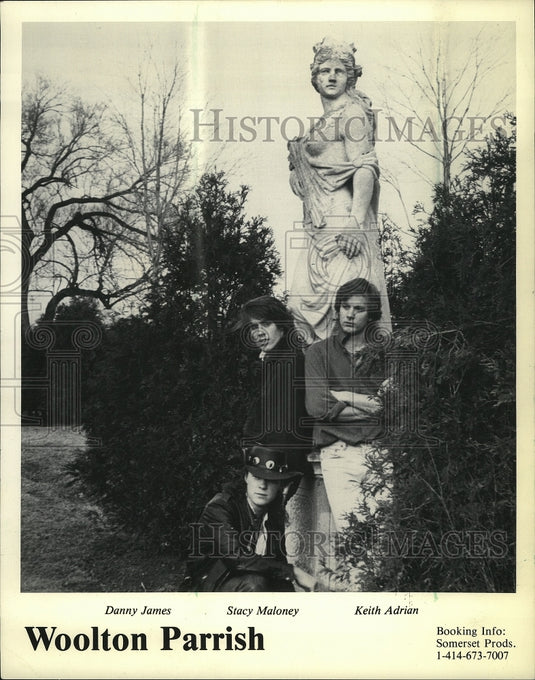 1988 Press Photo Danny James, Stacy Maloney and Keith Adrian of Woolton Parrish.- Historic Images