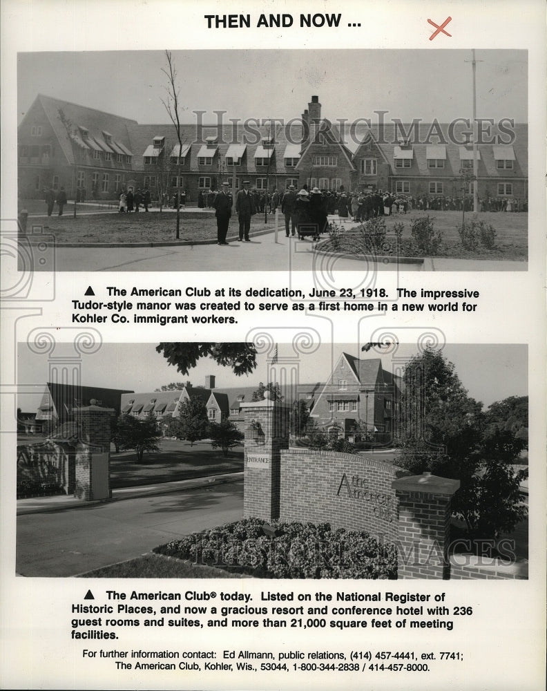 1918 Press Photo The American Club pictured in 1918 and in 1993. - mjp05573